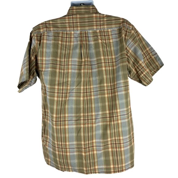 Izod Jeans Mens Plaid Short Sleeve Button-Up Shirt Size M 100% Cotton - Picture 2 of 5